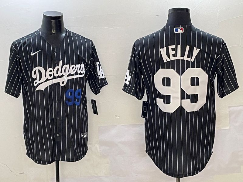 Men Los Angeles Dodgers #99 Kelly Black Stripe Jointly Name 2025 Nike MLB Jersey style 10->los angeles dodgers->MLB Jersey